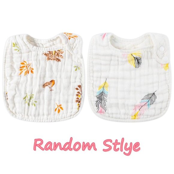 6Pcs Snap Muslin Cotton Bibs for Baby - Picture 3 of 5